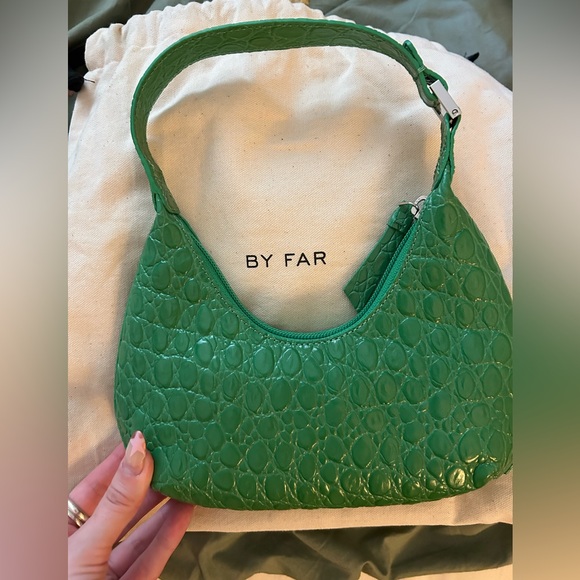 NWT BY FAR Baby Amber Emerald Circular Croco Leather Mini Bag - Picture 10 of 11